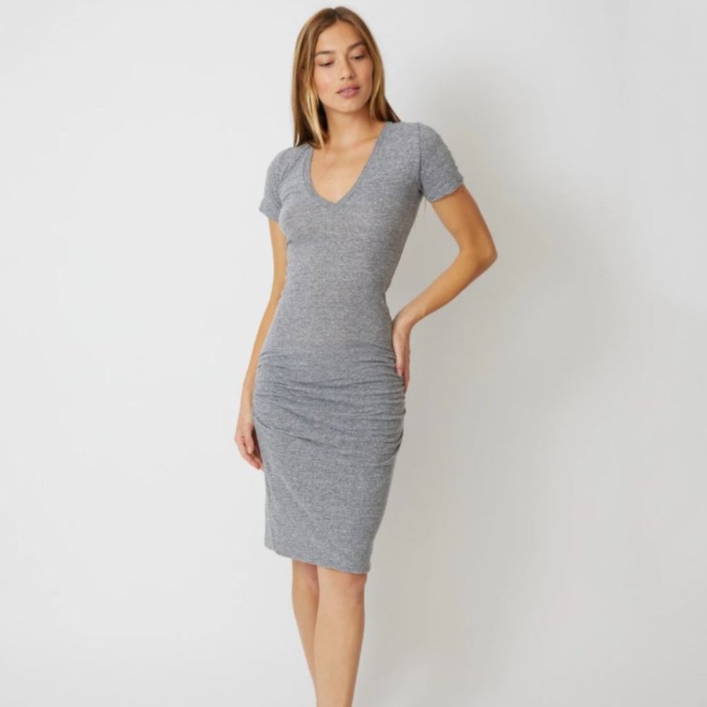 Monrow Shirred T-shirt Dress